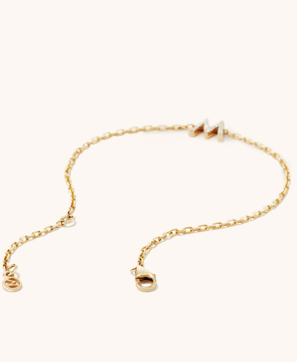 Bracelet lettre en diamants
