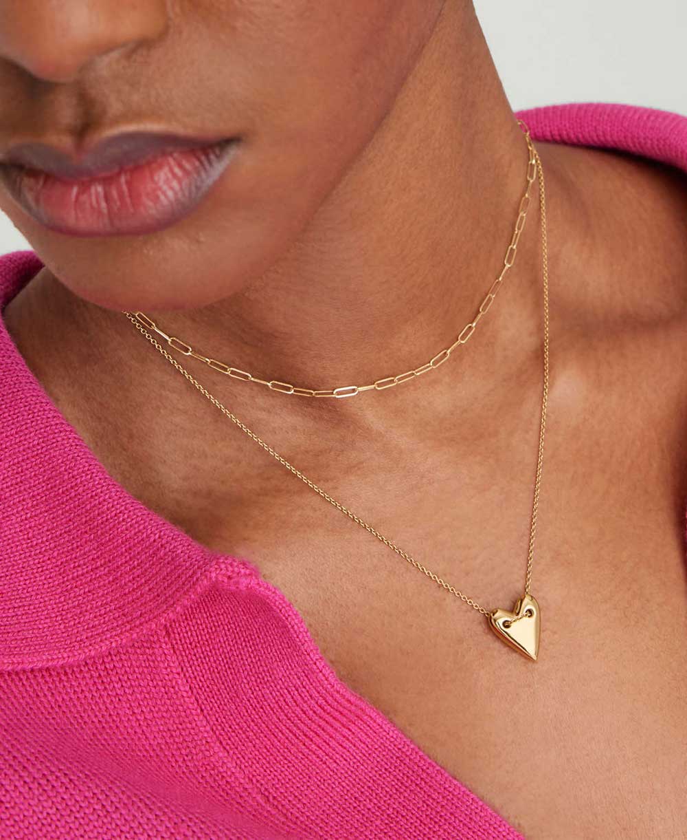 Collier pendentif cœur doré