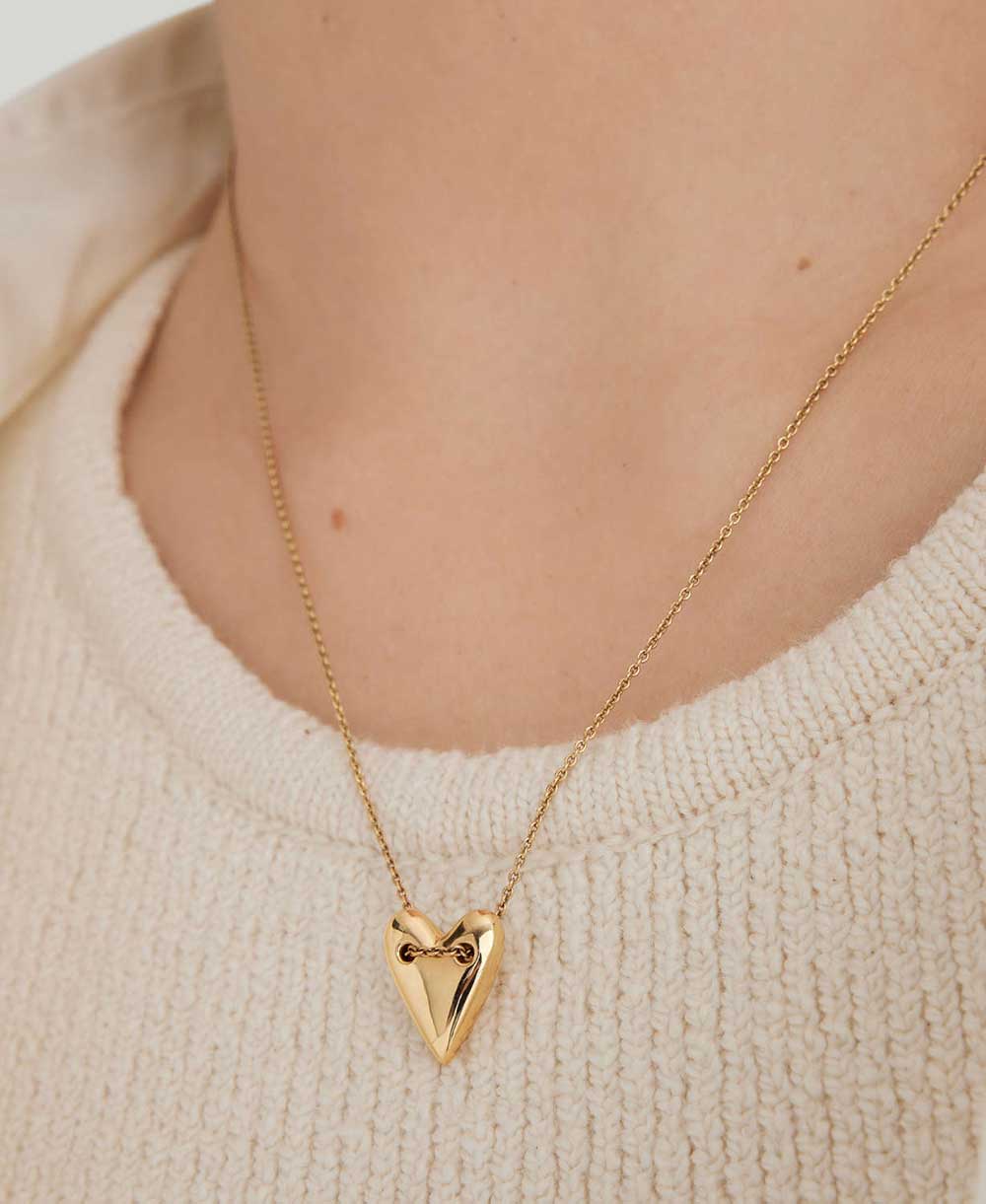 Collier pendentif cœur doré